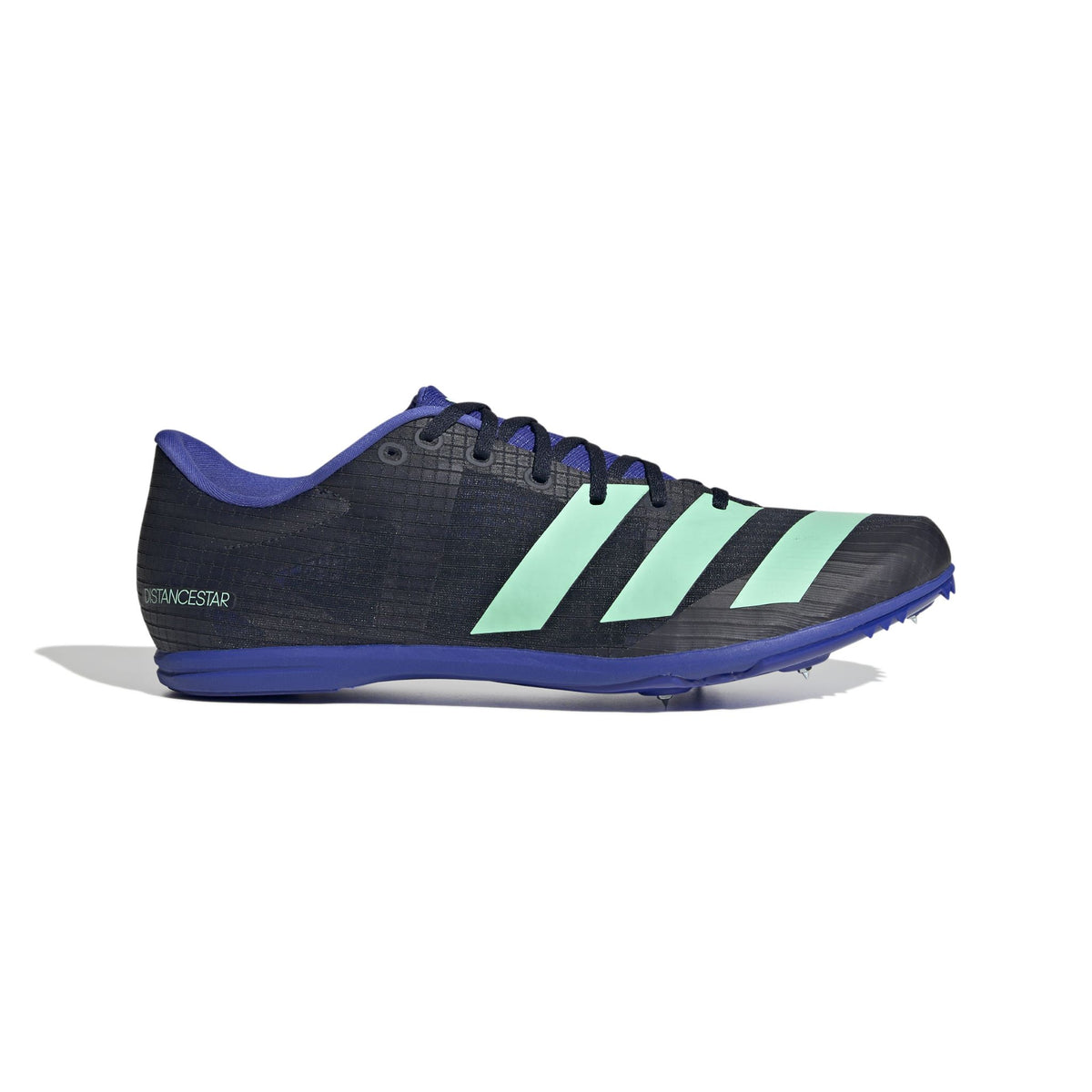 Adidas Distancestar Mens Running Spikes: Black/Blue