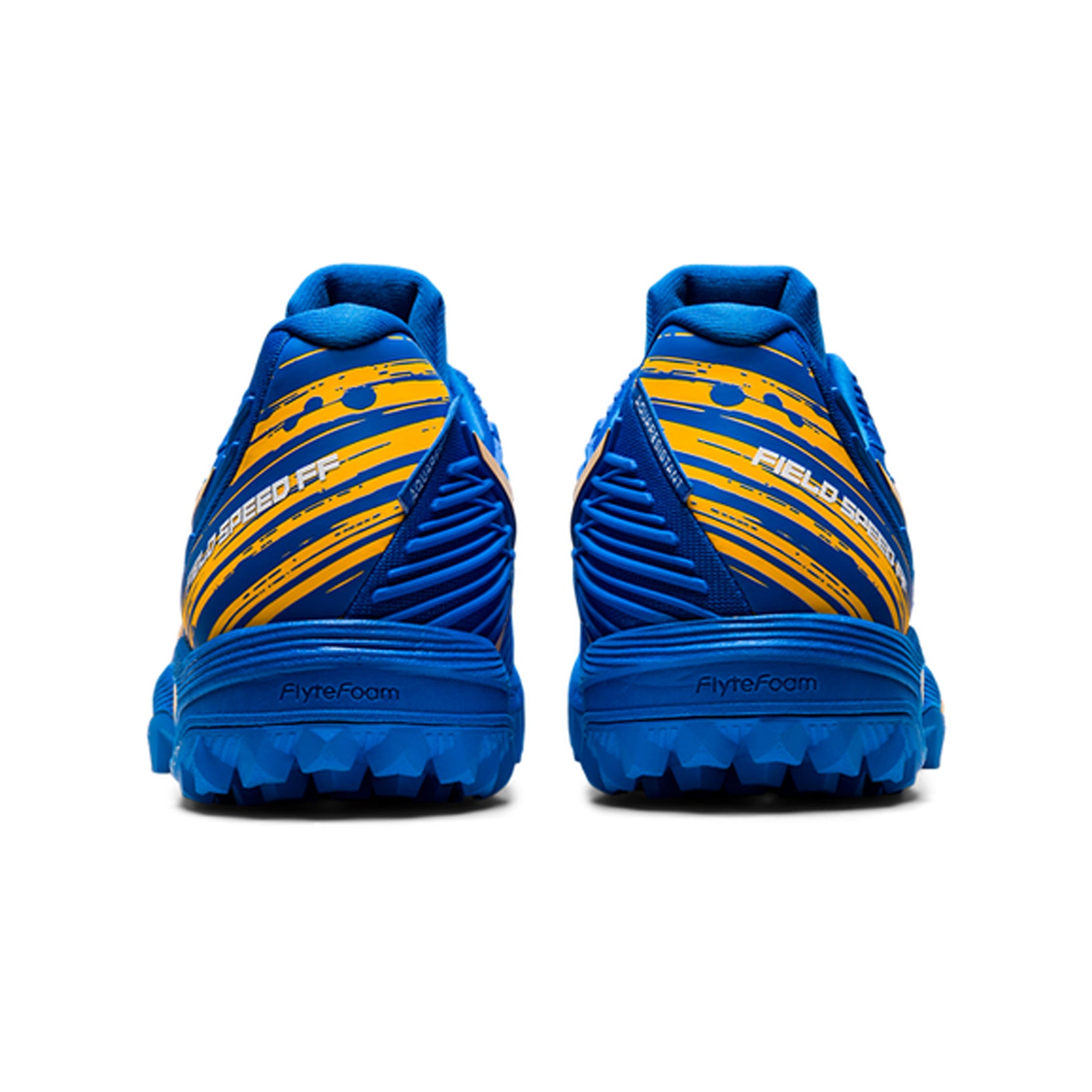Asics Field Speed FF Hockey Shoes: Electric Blue/Sunflower