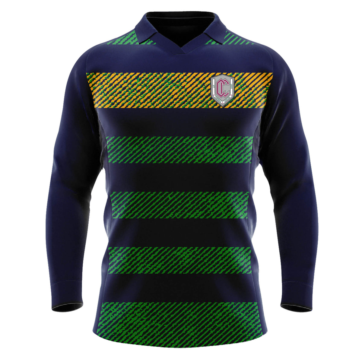 Claires Court Coloured Long Sleeve Cricket Shirt: Multicoloured