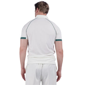 Gray Nicolls Matrix V2 Short Sleeve Cricket Shirt: Ivory/Green
