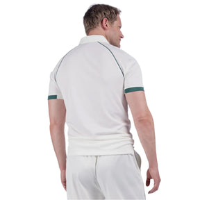 Gray Nicolls Matrix V2 Short Sleeve Cricket Shirt: Ivory/Green