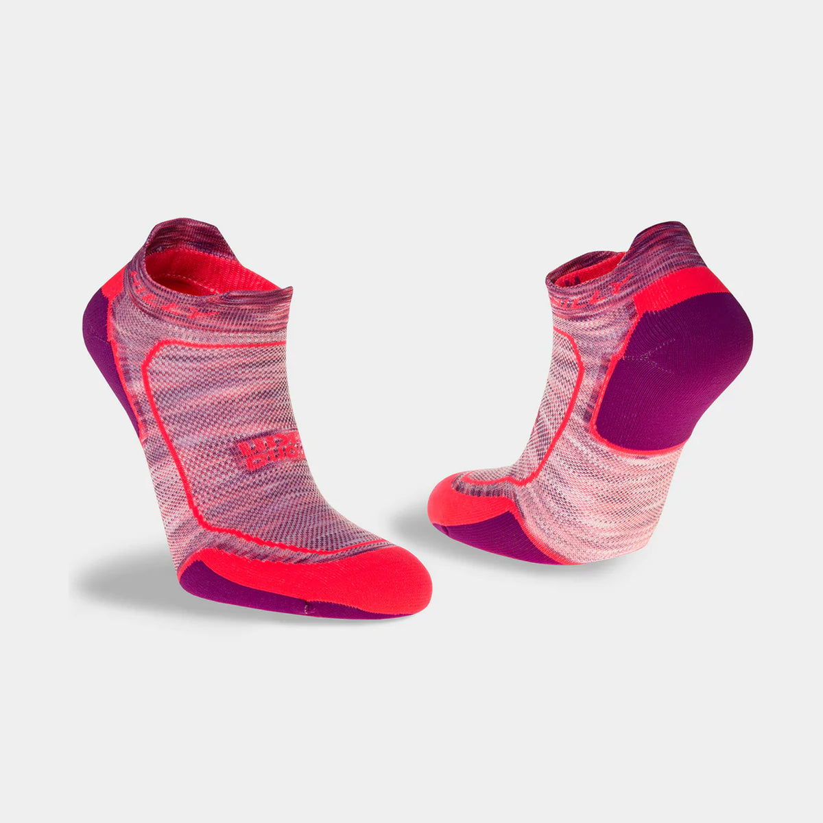 Hilly Womens Active Socklet Min: Hot Coral/Grape Juice