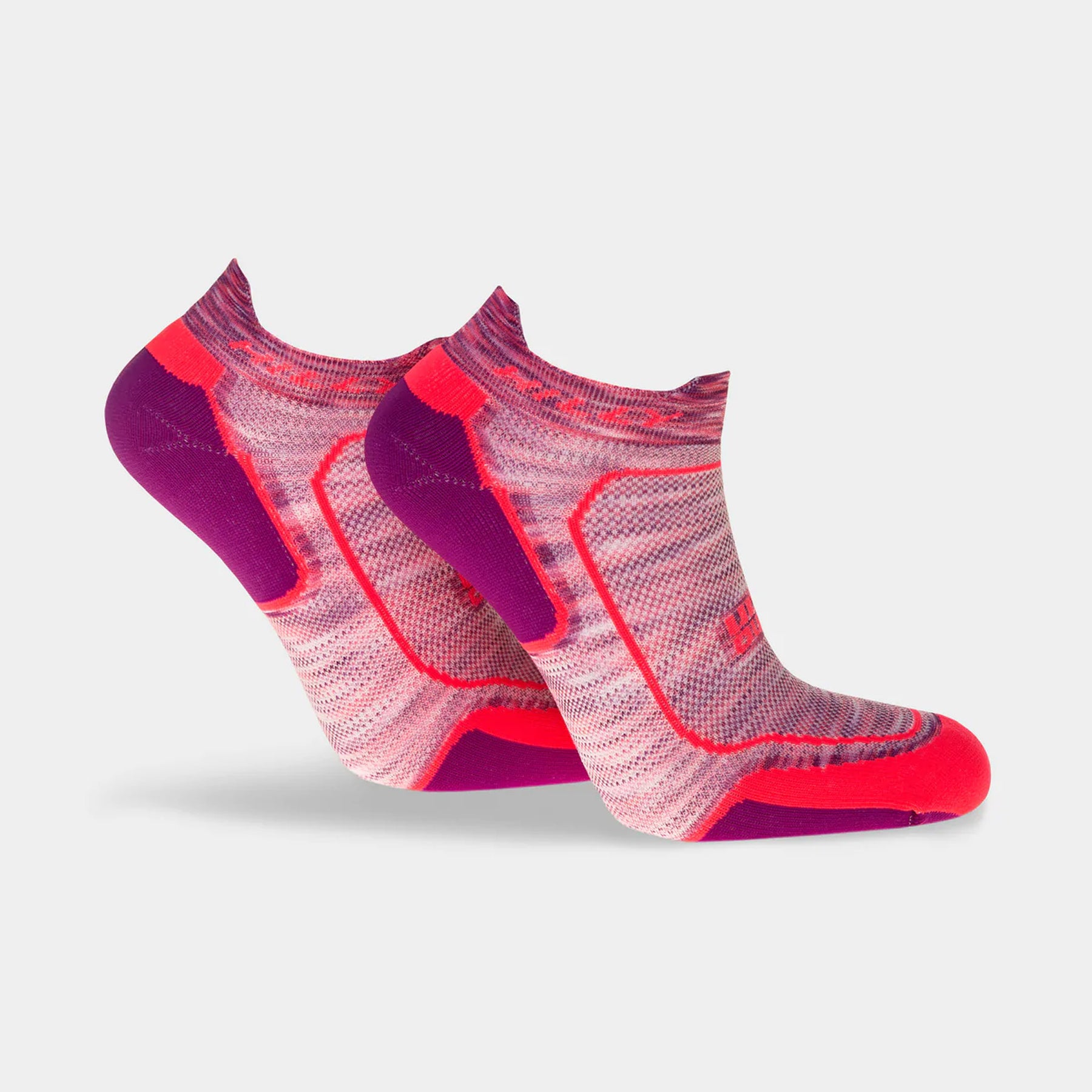 Hilly Womens Active Socklet Min: Hot Coral/Grape Juice