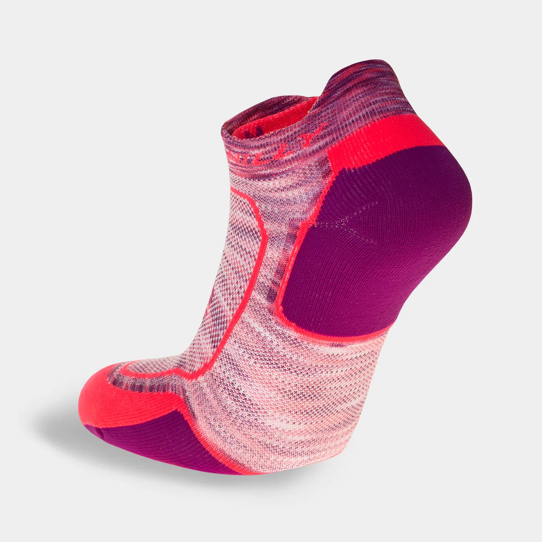 Hilly Womens Active Socklet Min: Hot Coral/Grape Juice