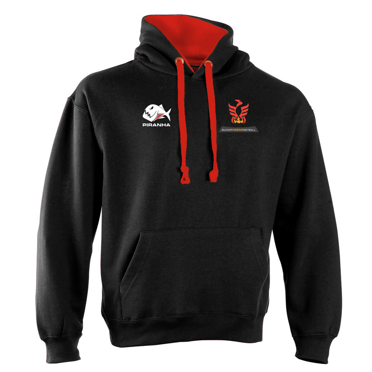 Phoenix Netball Hoodie: Black/Red