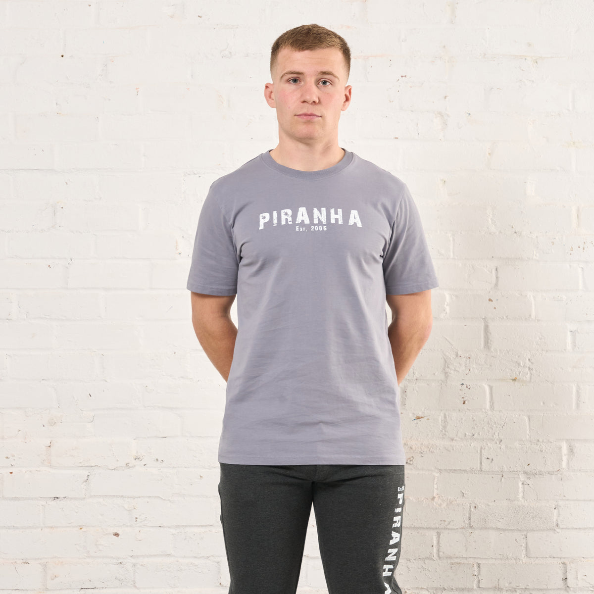 Piranha Lifestyle Heavy T-Shirt: Lava Grey