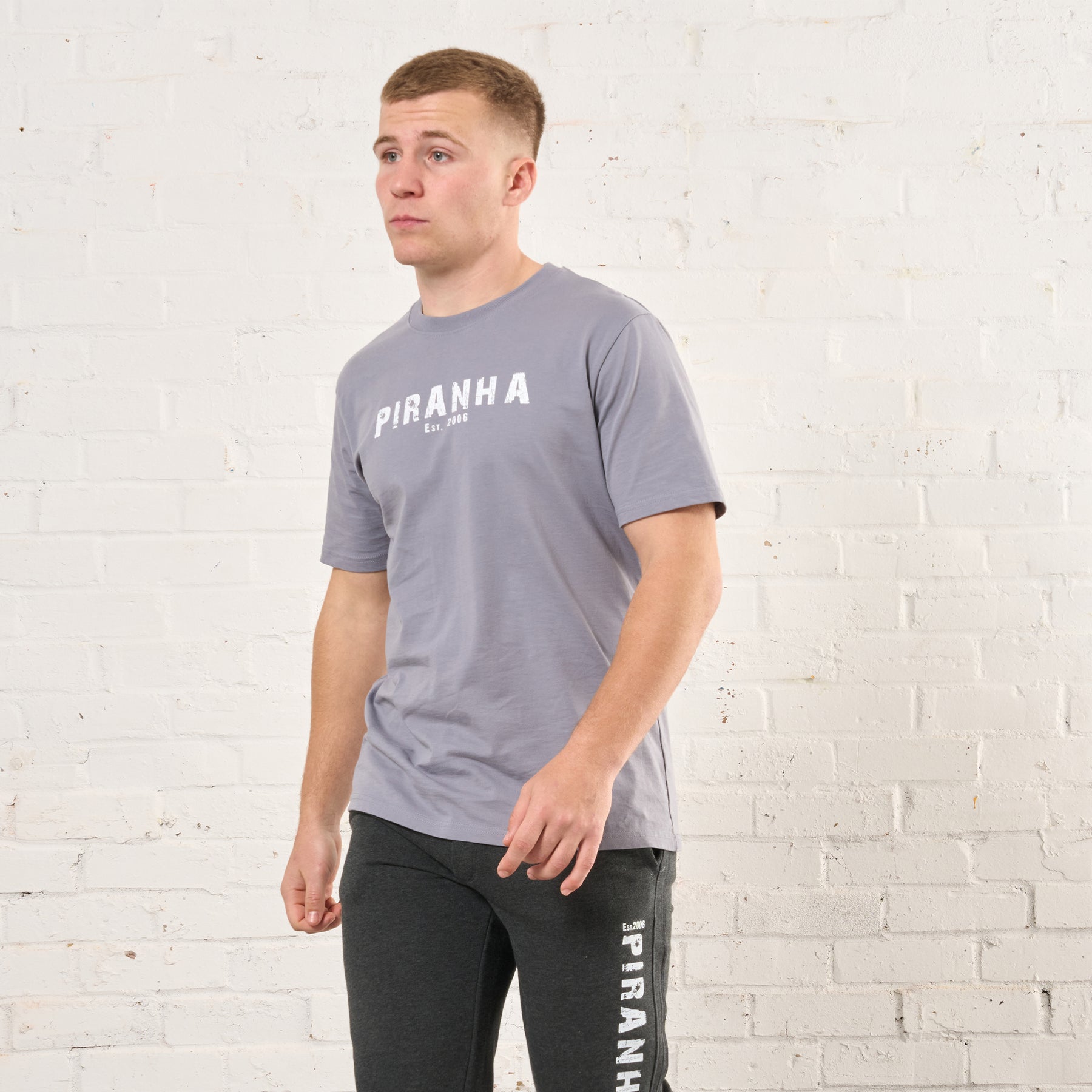 Piranha Lifestyle Heavy T-Shirt: Lava Grey