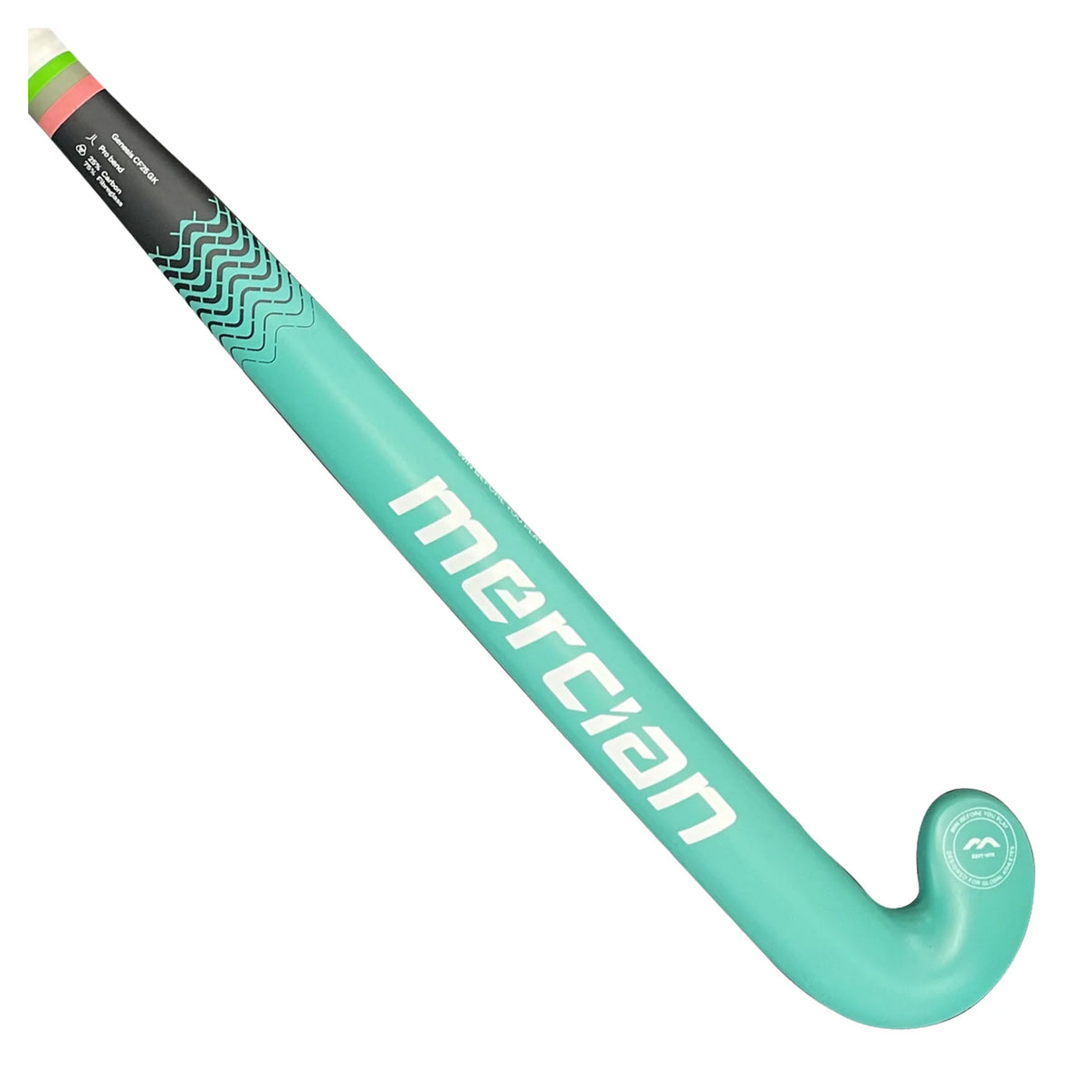 Mercian Genesis CF25 Goalkeeping Hockey Stick: Black/Green