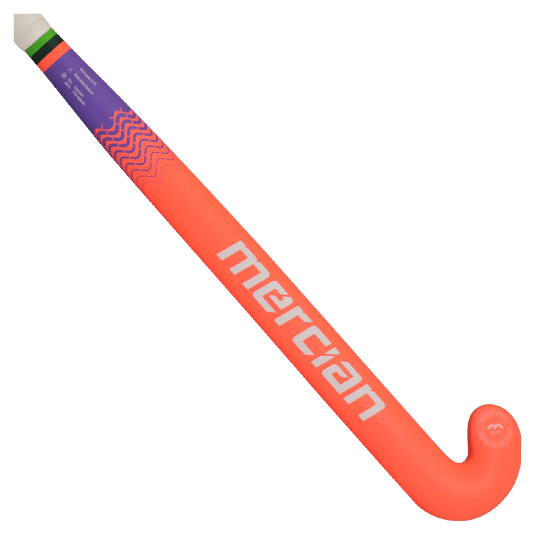 Mercian Genesis CF5 Junior Hockey Stick: Black/Coral/Purple