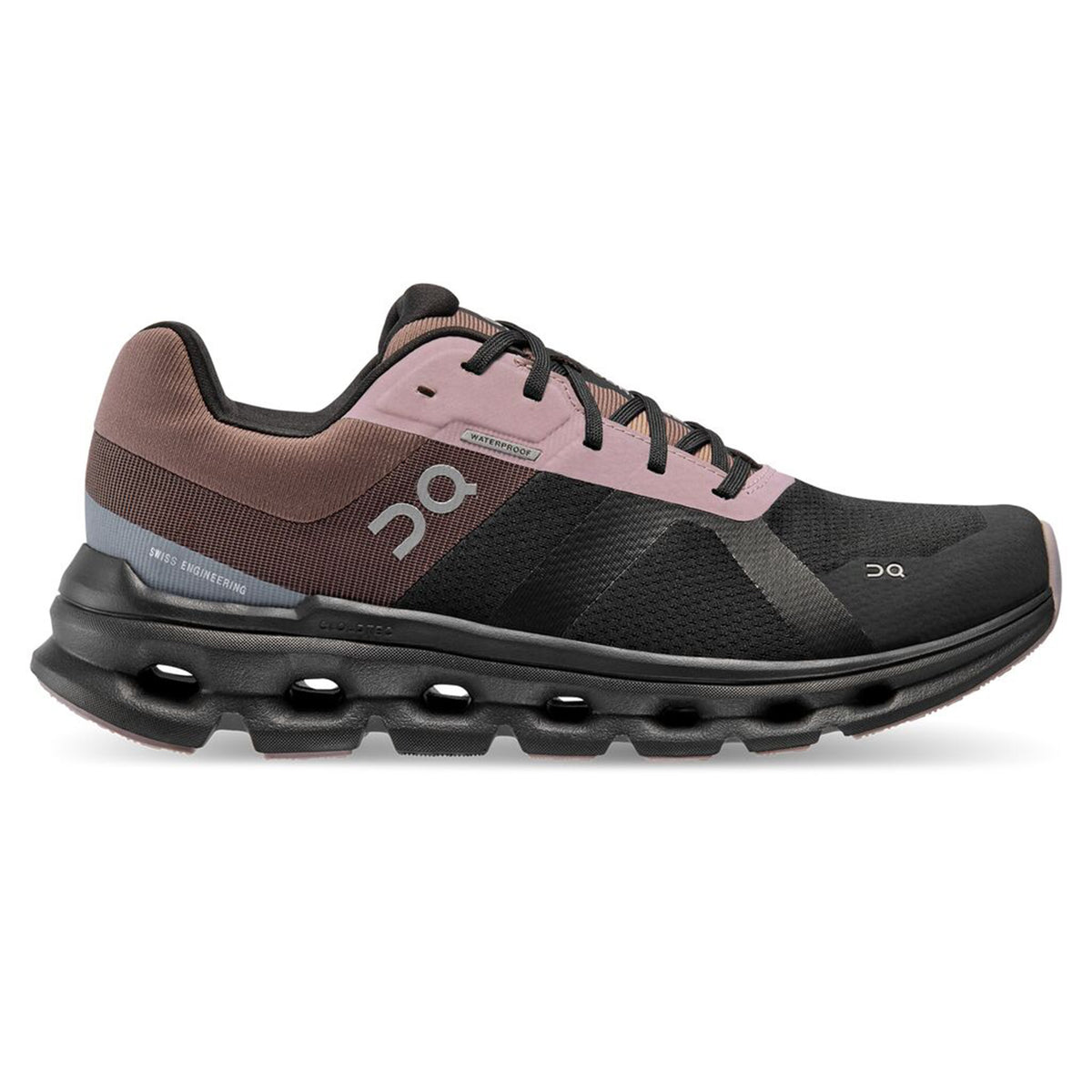 On Cloudrunner Waterproof Womens Running Shoes: Black/Grape