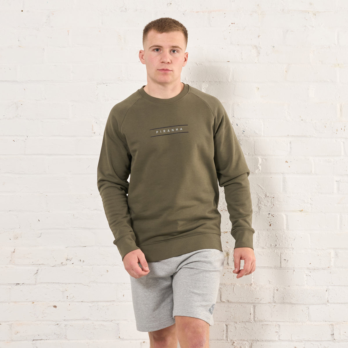 Piranha Lifestyle Crew Neck Sweatshirt: Khaki
