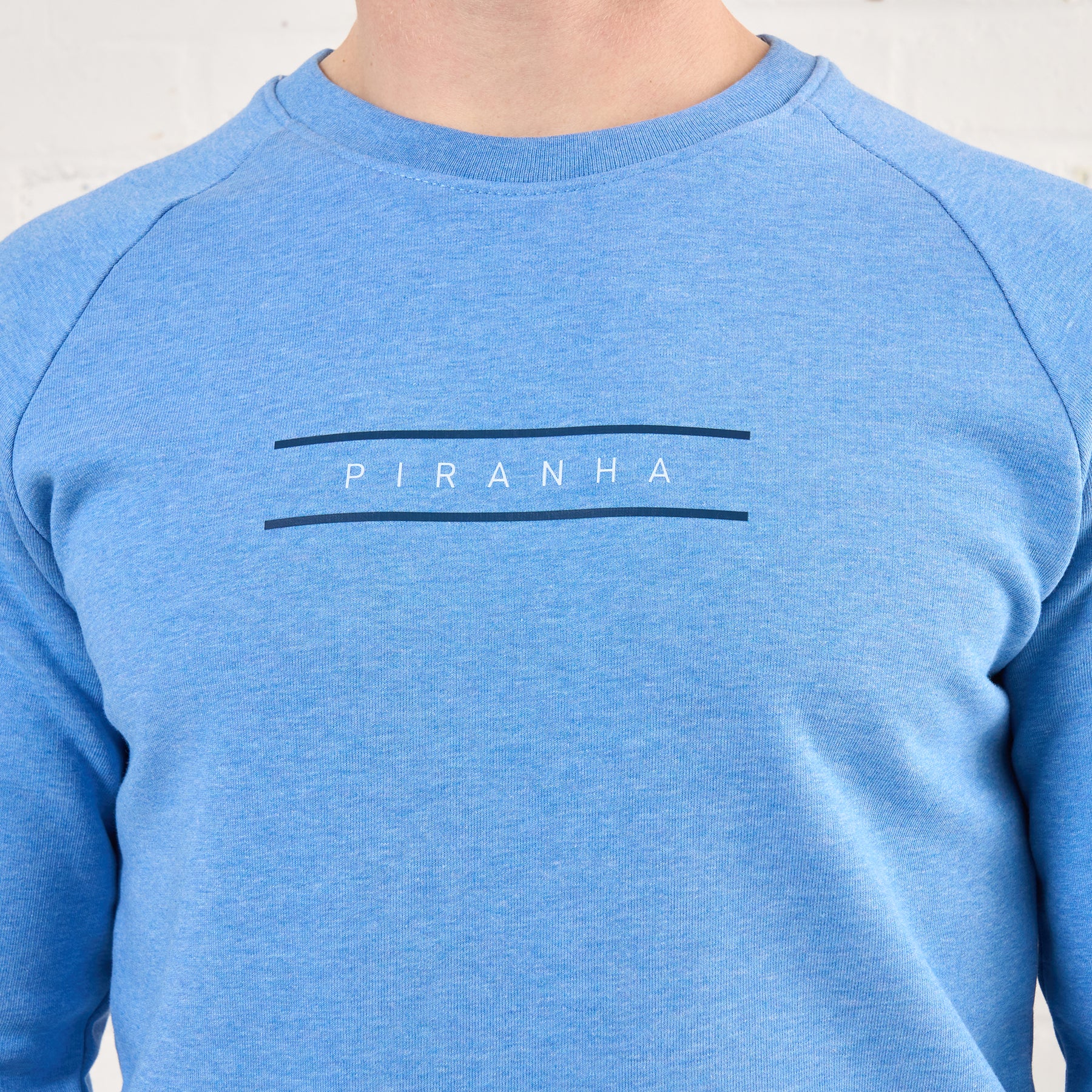 Piranha Lifestyle Crew Neck Sweatshirt: Mid Heather Blue