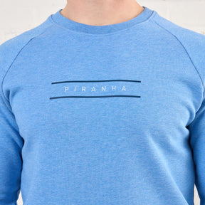 Piranha Lifestyle Crew Neck Sweatshirt: Mid Heather Blue