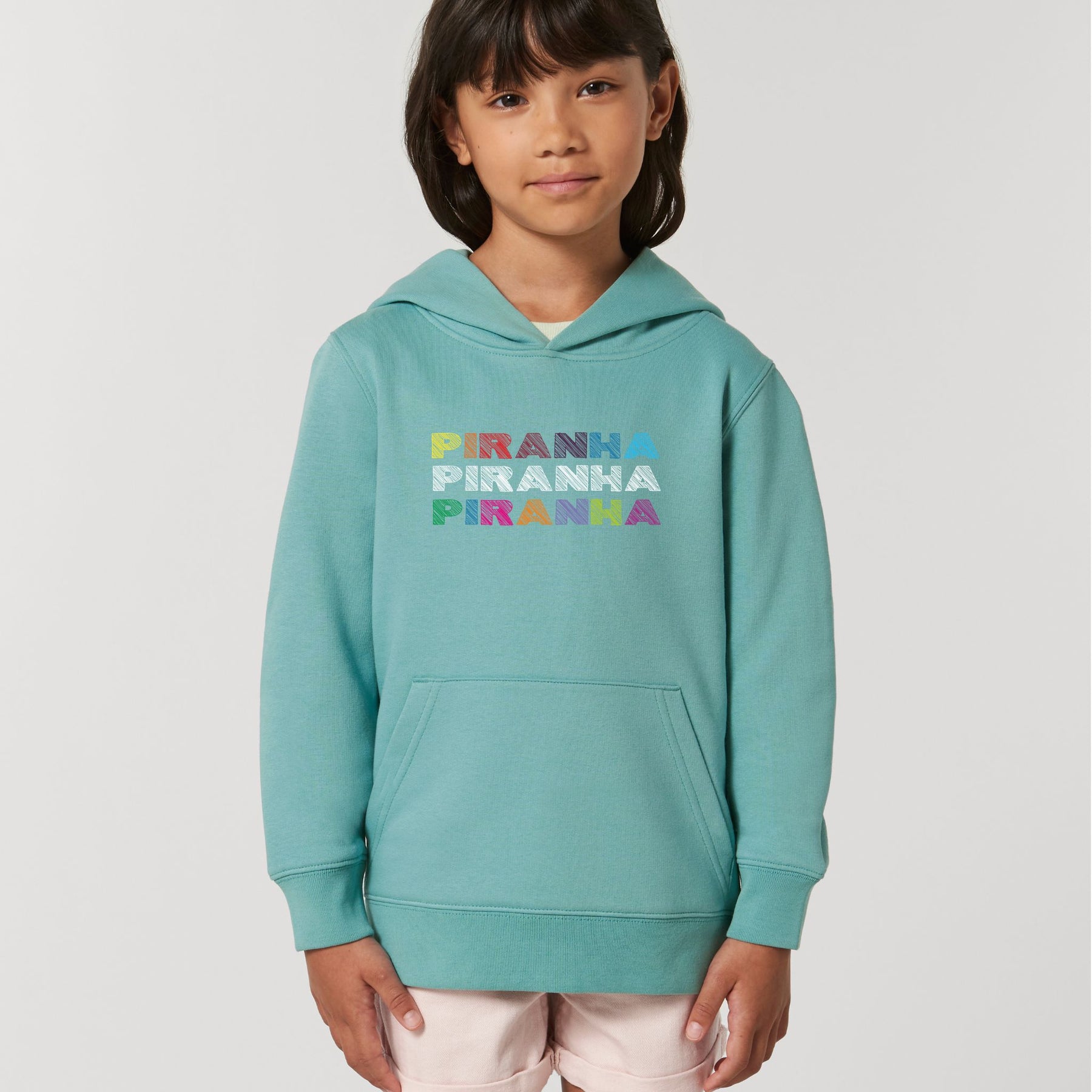 Piranha Lifestyle Kids Hooded Sweatshirt: Teal