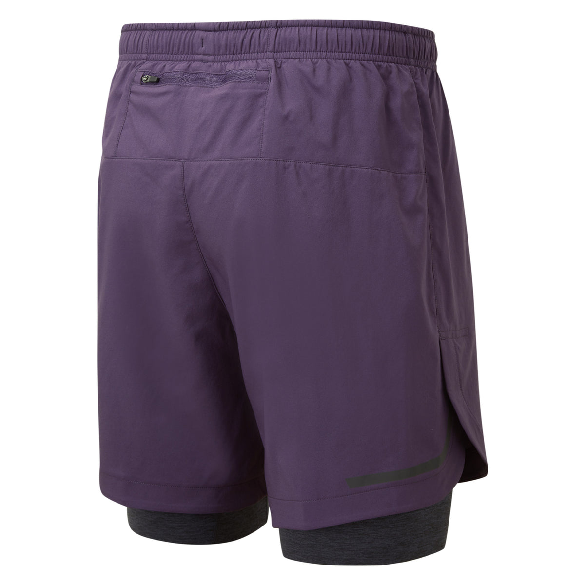 Ronhill Mens Life 7inch Twin Shorts: Nightshade/Charcoal Marl