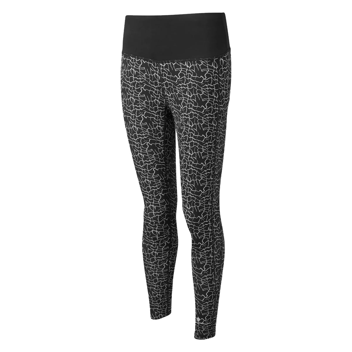 Ronhill Womens Life Crop Tights: Black/Mono Ripple