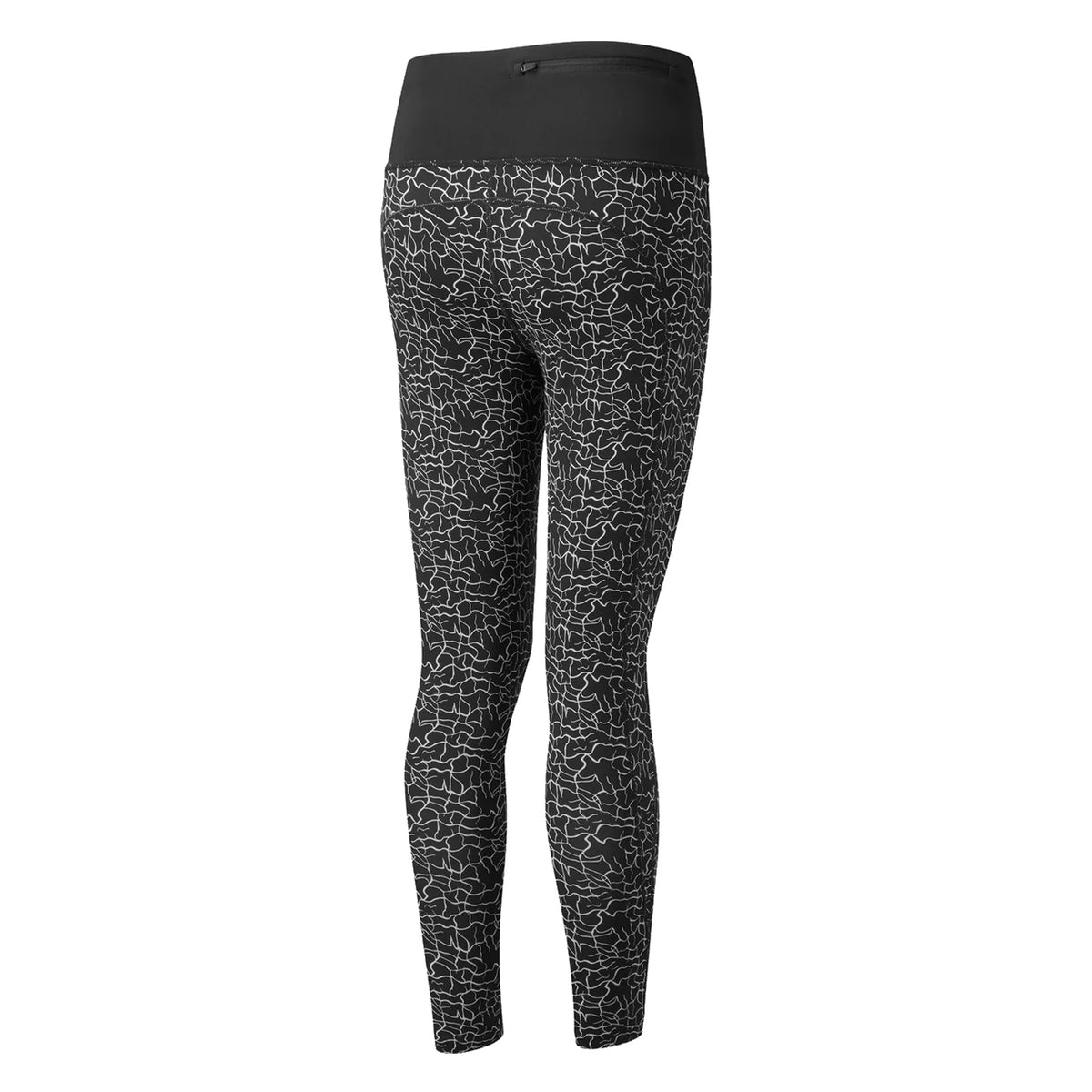 Ronhill Womens Life Crop Tights: Black/Mono Ripple