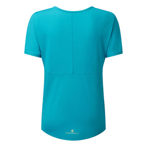 Ronhill Womens Life Wellness Tee: Azure/Lemon