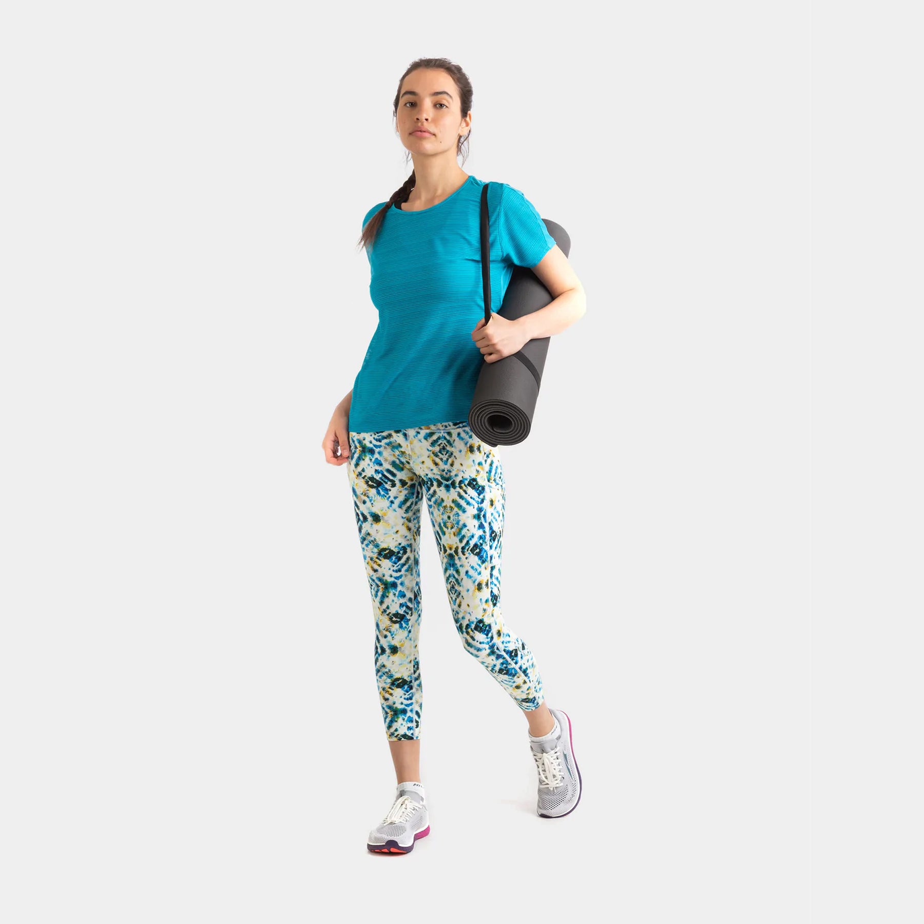 Ronhill Womens Life Wellness Tee: Azure/Lemon