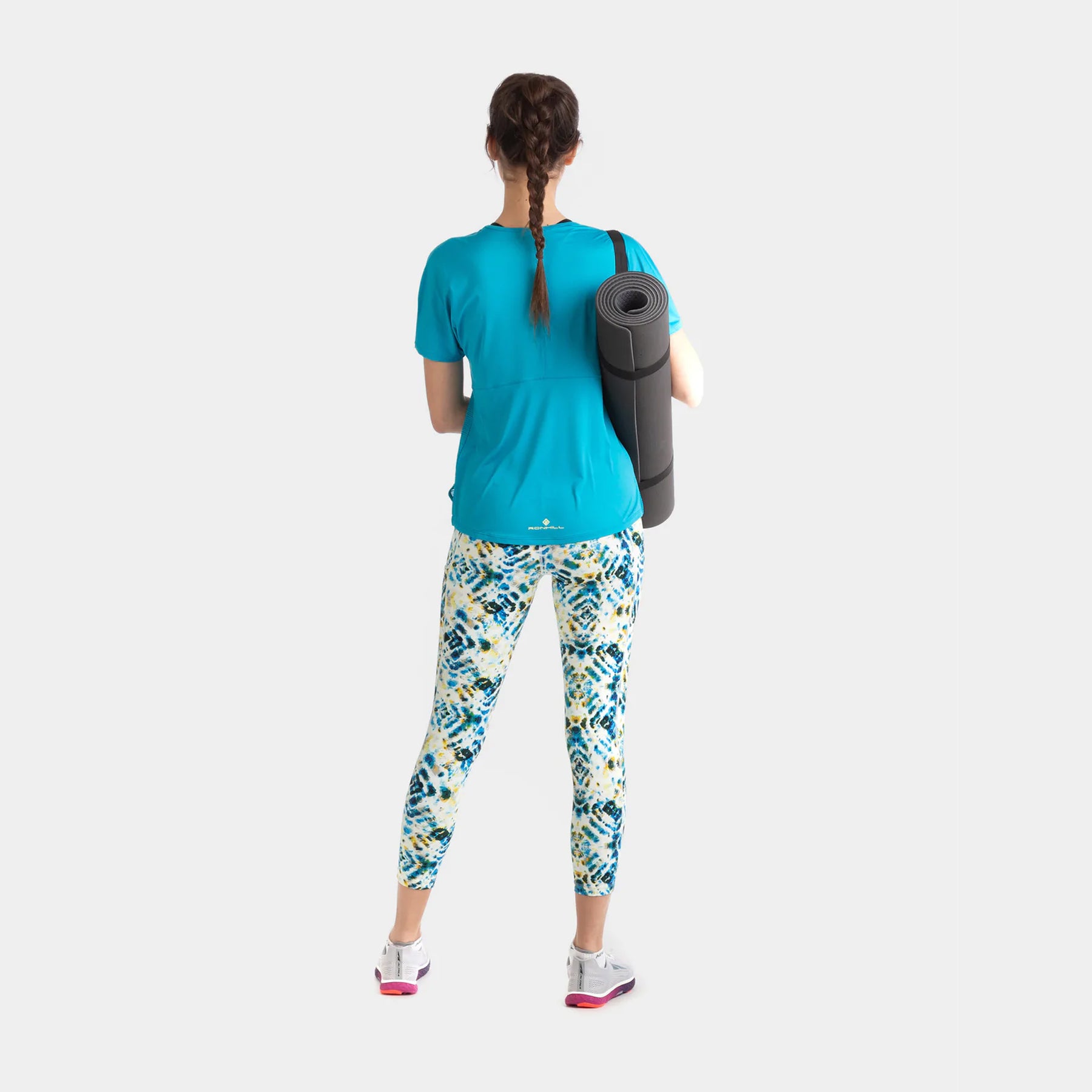 Ronhill Womens Life Wellness Tee: Azure/Lemon