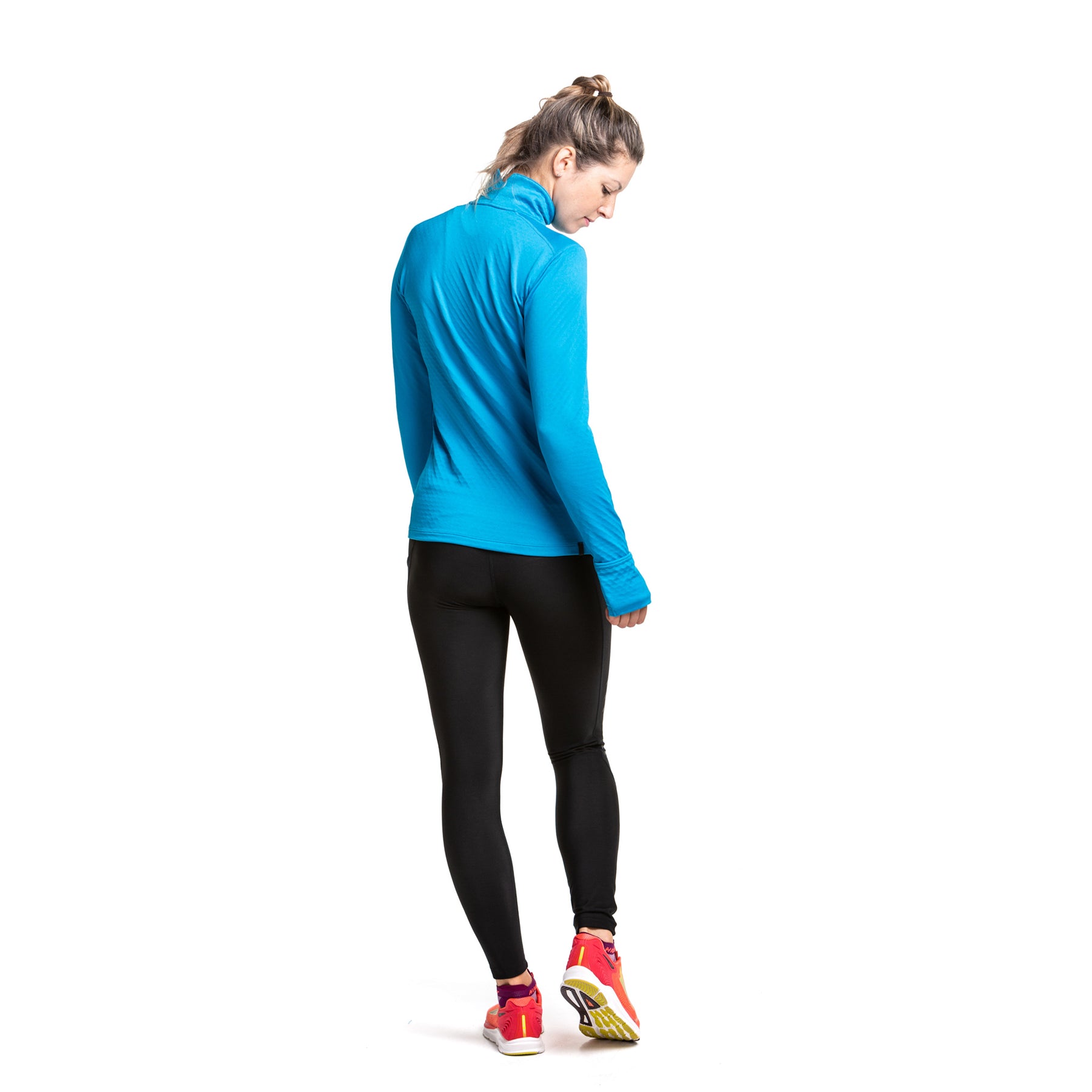 Ronhill Womens Tech Prism 1/2 Zip Tee: Kingfisher/Grape