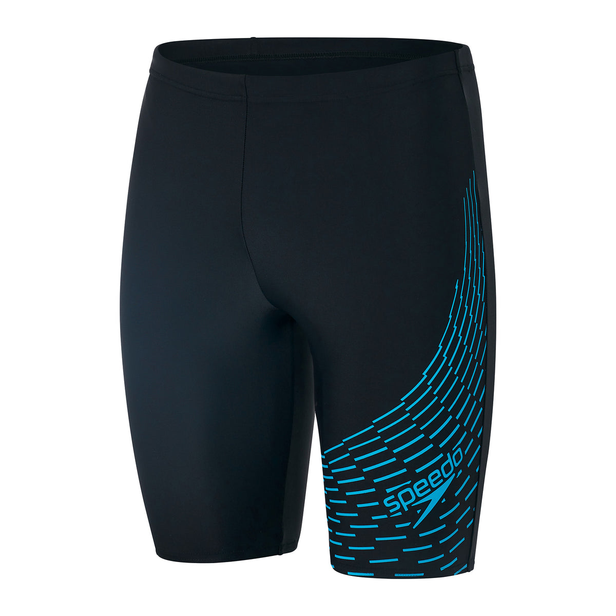 Speedo Mens Medley Logo Jammer: Black/Blue