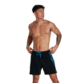 Speedo Men's Sport Printed 16" Watershort: Black/Blue