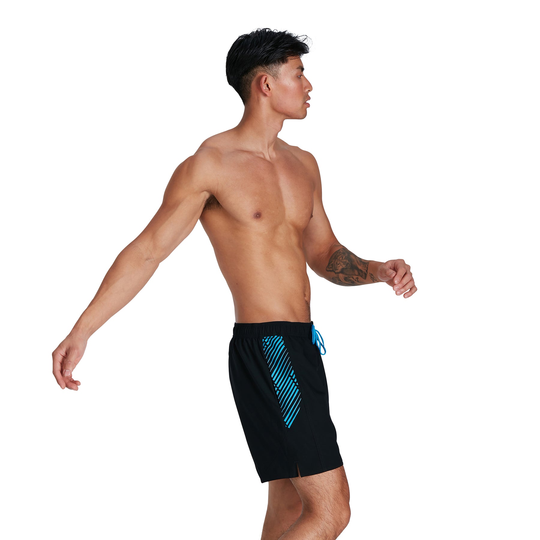 Speedo Men's Sport Printed 16" Watershort: Black/Blue