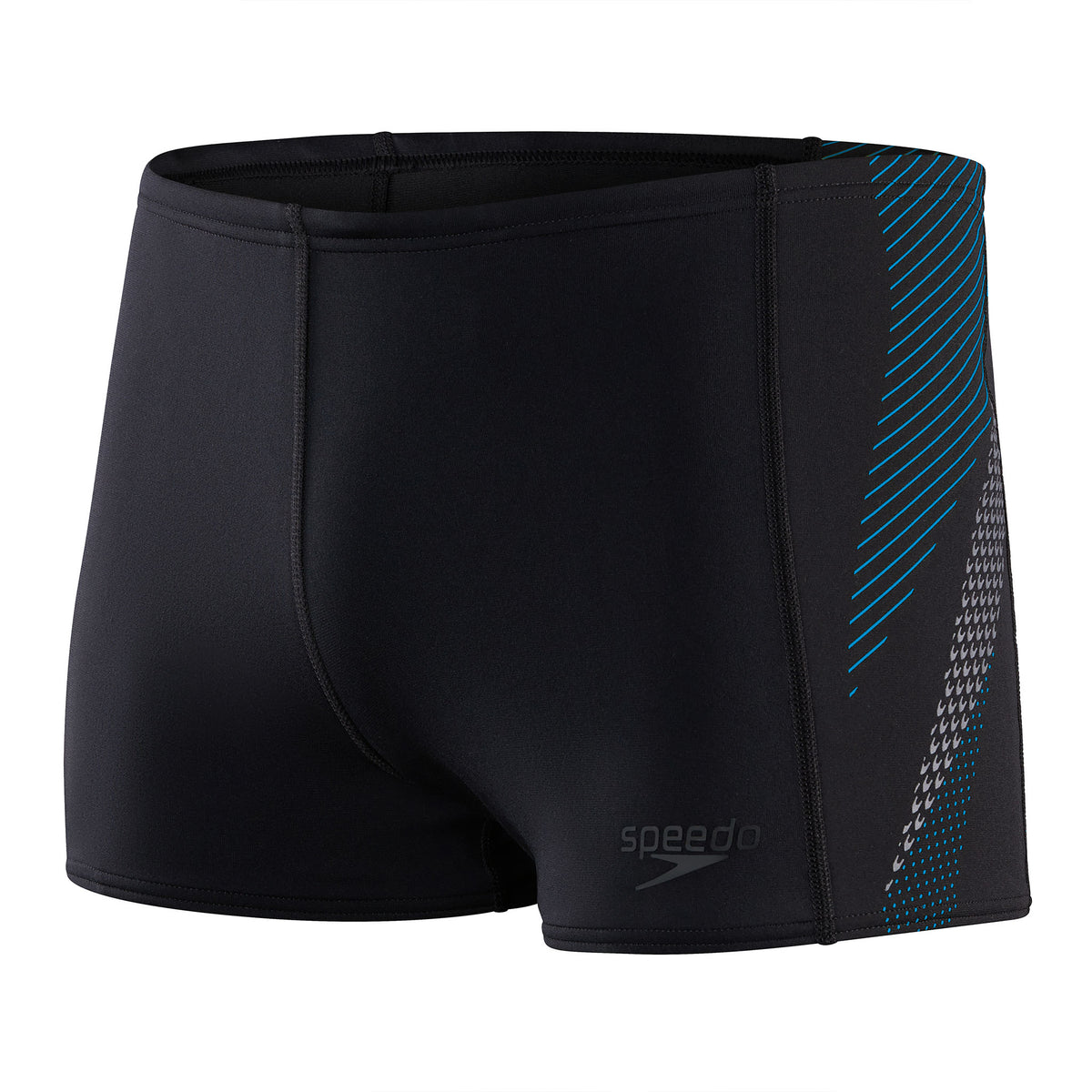 Speedo Mens Tech Panel 7cm Aquashort: Black/Blue