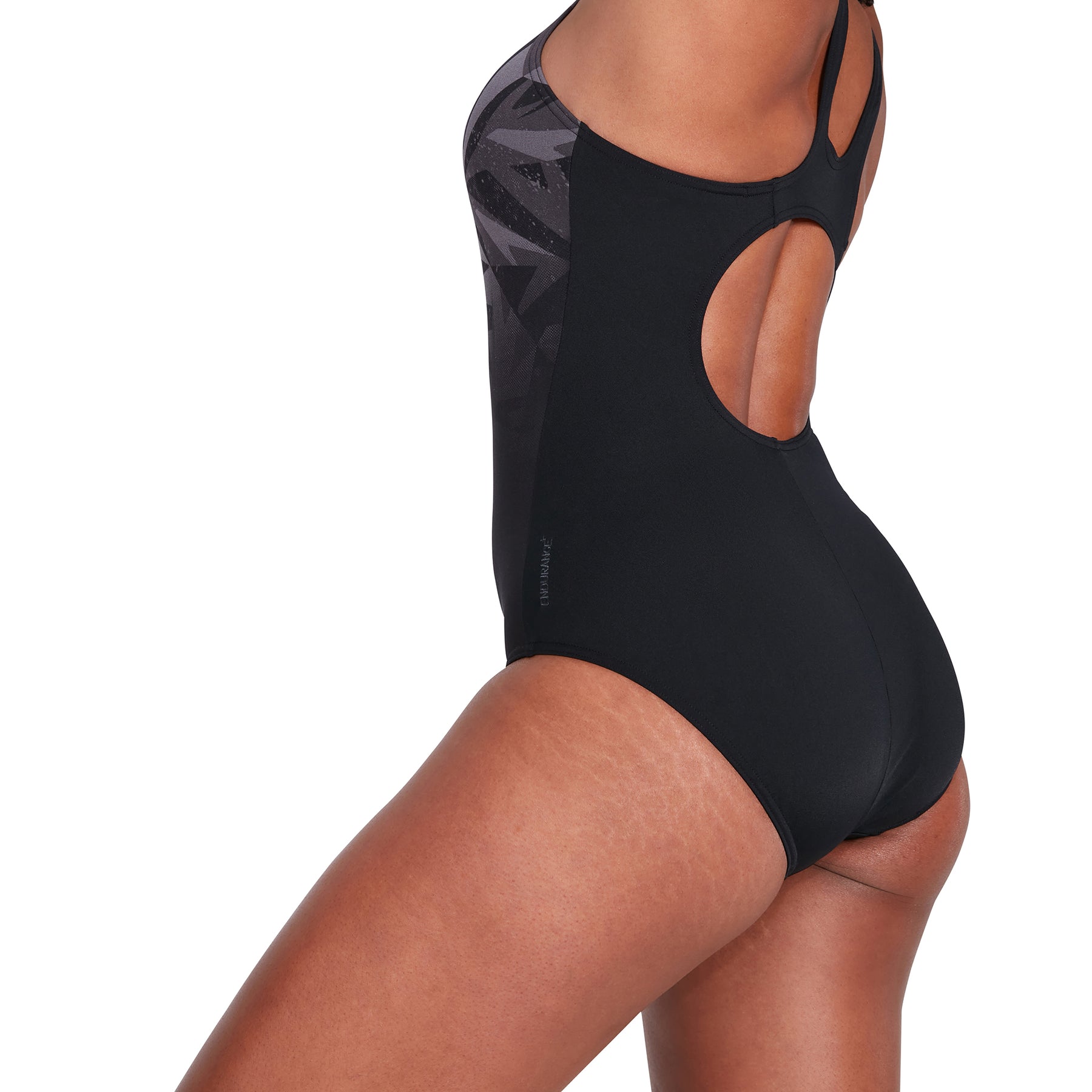 Speedo Women's Hyperboom Placement Muscleback Swimsuit: Black/Grey