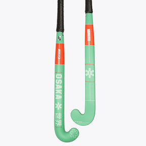 Osaka Vision GF Grow Bow Hockey Stick: Jade/Fire