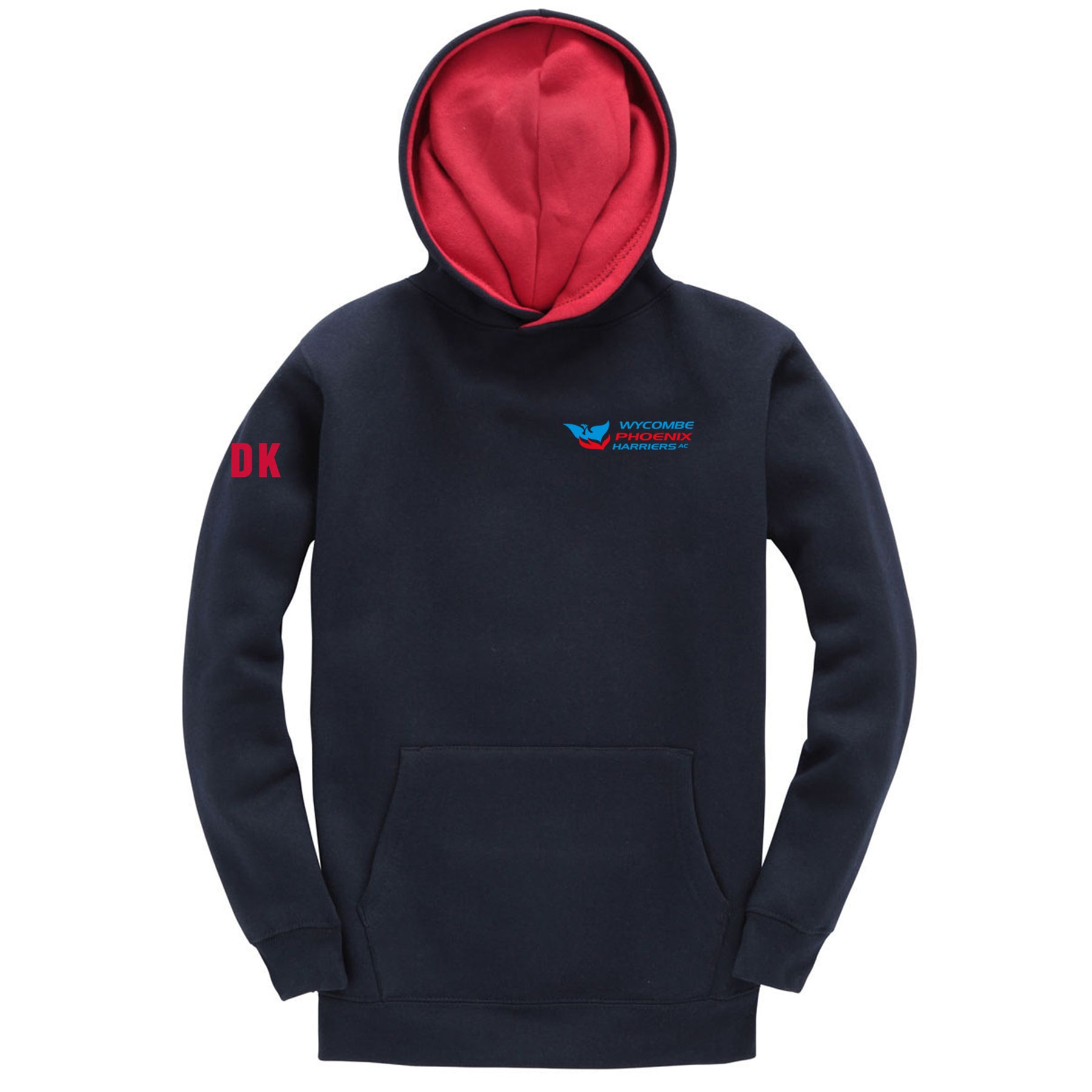 Wycombe Phoenix Harriers AC Contrast Hoodie: Navy/Red